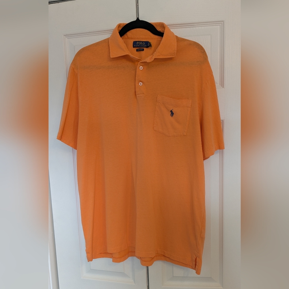 Polo by Ralph Lauren Men's Orange Polo Shirt